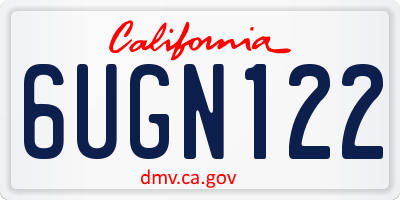 CA license plate 6UGN122