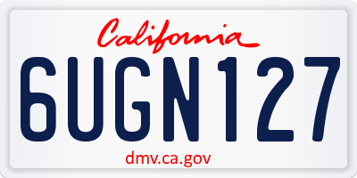 CA license plate 6UGN127