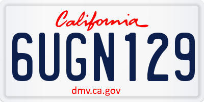 CA license plate 6UGN129