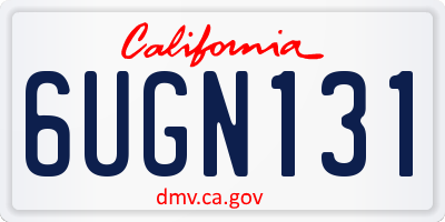 CA license plate 6UGN131