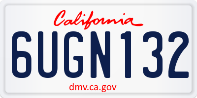 CA license plate 6UGN132