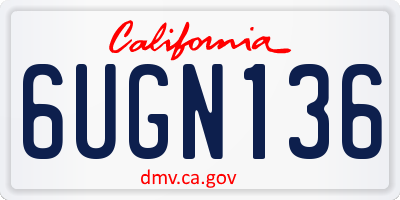 CA license plate 6UGN136