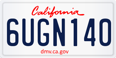 CA license plate 6UGN140