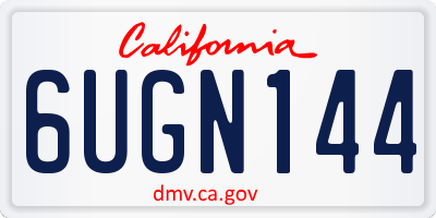 CA license plate 6UGN144