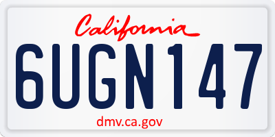 CA license plate 6UGN147