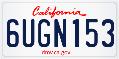 CA license plate 6UGN153
