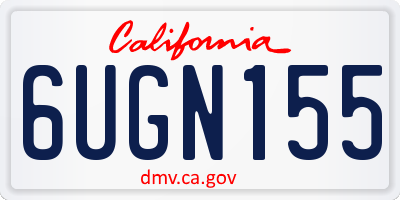 CA license plate 6UGN155
