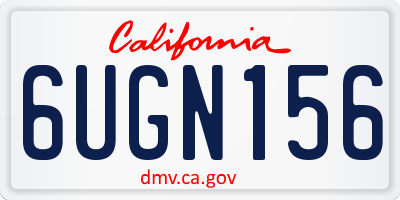 CA license plate 6UGN156