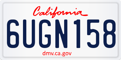 CA license plate 6UGN158