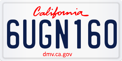 CA license plate 6UGN160