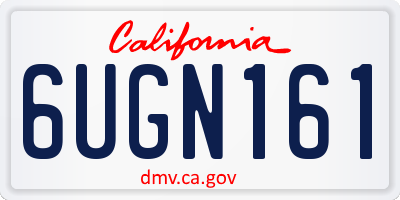 CA license plate 6UGN161
