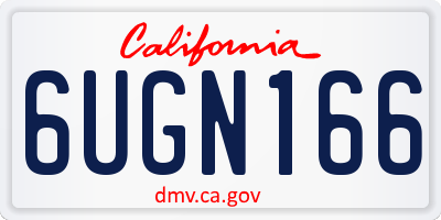 CA license plate 6UGN166