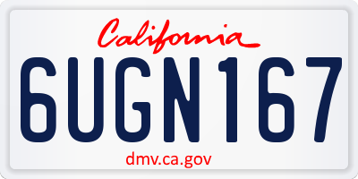 CA license plate 6UGN167