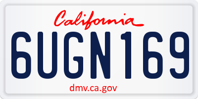 CA license plate 6UGN169