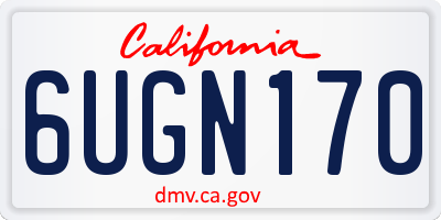 CA license plate 6UGN170