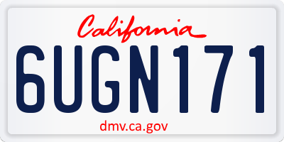 CA license plate 6UGN171