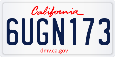 CA license plate 6UGN173