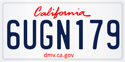 CA license plate 6UGN179