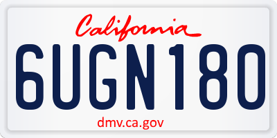CA license plate 6UGN180