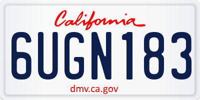 CA license plate 6UGN183