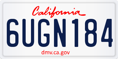 CA license plate 6UGN184