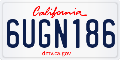 CA license plate 6UGN186
