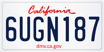CA license plate 6UGN187