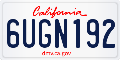 CA license plate 6UGN192