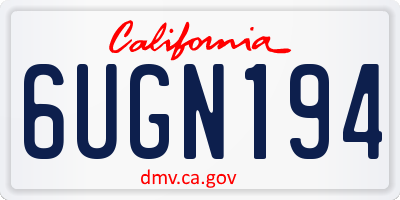 CA license plate 6UGN194