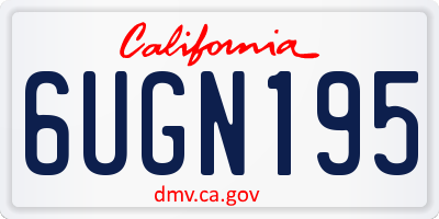CA license plate 6UGN195