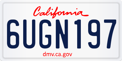 CA license plate 6UGN197