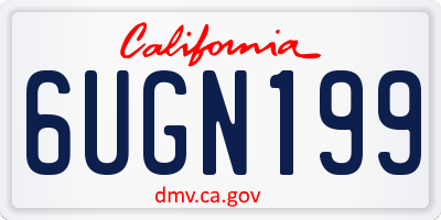 CA license plate 6UGN199