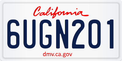CA license plate 6UGN201