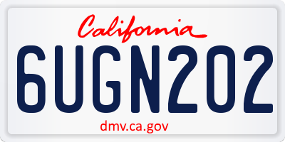 CA license plate 6UGN202