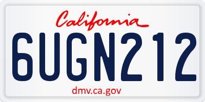 CA license plate 6UGN212