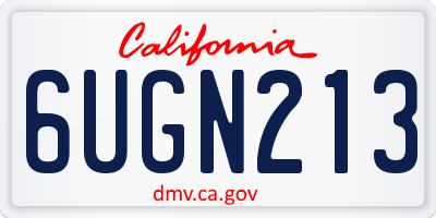 CA license plate 6UGN213