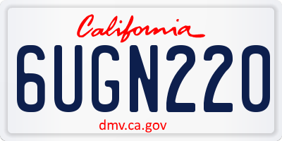 CA license plate 6UGN220