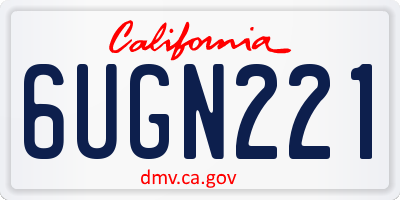 CA license plate 6UGN221
