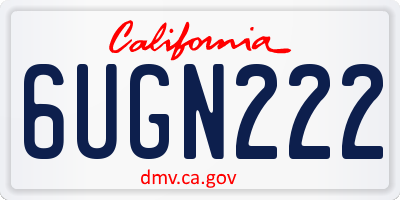 CA license plate 6UGN222
