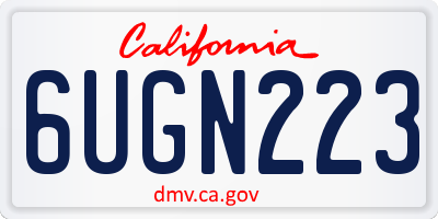 CA license plate 6UGN223