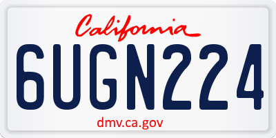 CA license plate 6UGN224