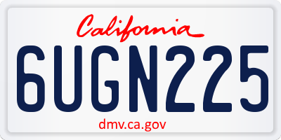 CA license plate 6UGN225