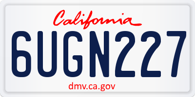 CA license plate 6UGN227