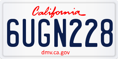 CA license plate 6UGN228