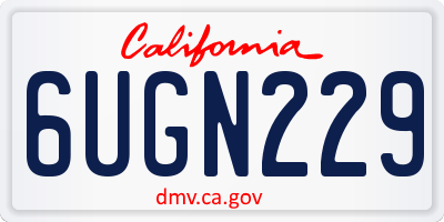 CA license plate 6UGN229