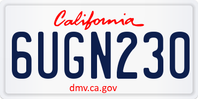 CA license plate 6UGN230