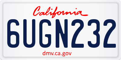 CA license plate 6UGN232