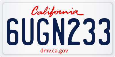 CA license plate 6UGN233