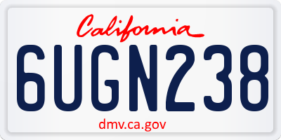 CA license plate 6UGN238
