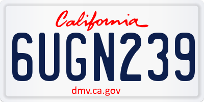 CA license plate 6UGN239